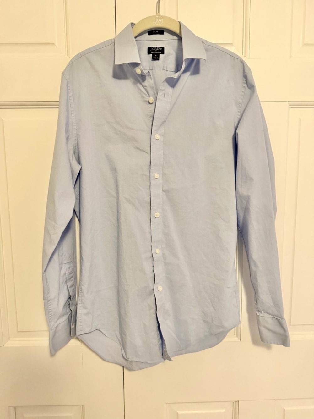J.Crew‎ Men's Slim Fit Performance Button Down Shirt Small Light Blue Stretch